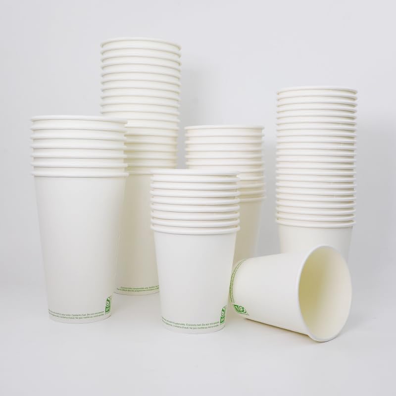 Disposable Coffee Cups 16 Oz Leak-Proof Paper Drinkware Pack of 500