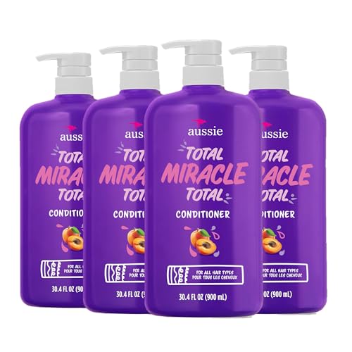 Aussie Total Miracle 7 Benefits Hair Conditioner 4-Pack, 30.4 fl oz for All Hair Types