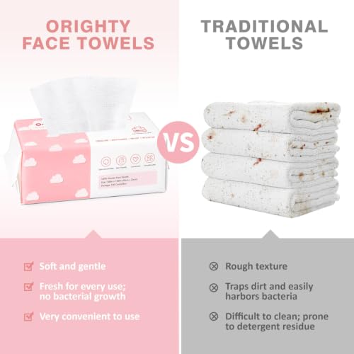 Disposable Face Towels Pack of 600 - Ultra Soft & Gentle Clean Towels for Sensitive Skin - Wet & Dry Dual-Use