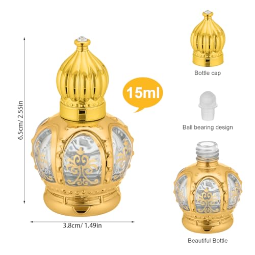 Glass Roll-On Bottles 6 Pack 15ml Leak-Resistant Essential Oil & Perfume Containers