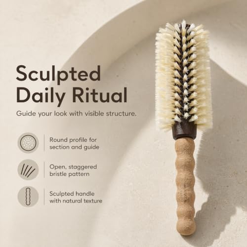 Boar Bristle Round Hair Brush for Fine Thin Hair 2.75 Inch Styling