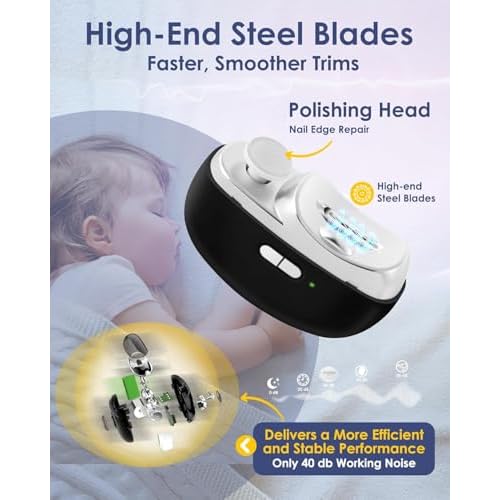 Electric Nail Clipper Upgraded 3 in 1 Automatic - with Polishing, Dust Storage & LED Light, Nail File Toenail Trimmer, Gifts for Women Men Mom Her Him Kids Adults Senior Baby Teacher Students