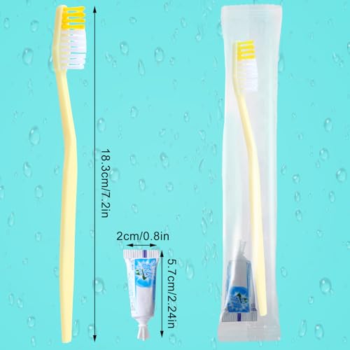 Disposable Travel Toothbrush Kit with Toothpaste - Bulk 200 Sets for Hotels & Homeless Shelters