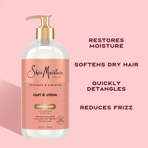 SheaMoisture Curl & Shine Shampoo Conditioner & Curl Enhancing Smoothie - 51.2 Fl Oz