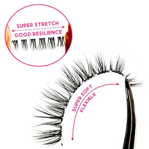 TRZLIFE Eyelash Clusters, 72 PCS DIY Individual Lash Extension Create Personal Eyelash Style Easily Super Natural and Comfortable Clear Band Non-Friable Reusable False Eyelash Mix 10/12/14mm