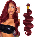 Burgundy Human Hair Extensions 14 Inch Body Wave Double Weft 100g
