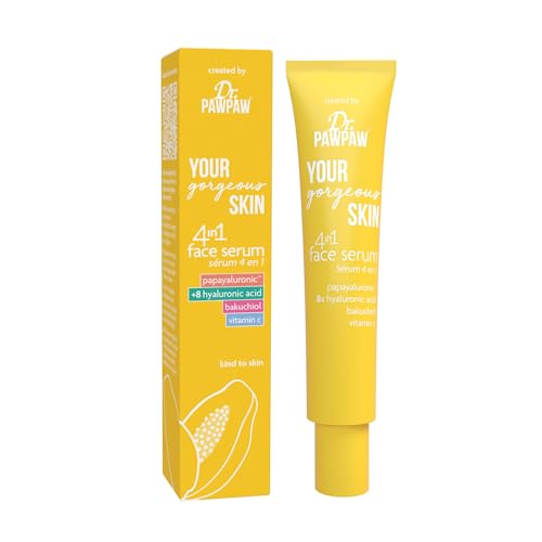Your Gorgeous Skin 4-In-1 Face Serum - Vitamin C, Hyaluronic & Papaya Extract, Anti-Aging, Brightening, Hydrating, 1.01 oz - Variation of This Listing