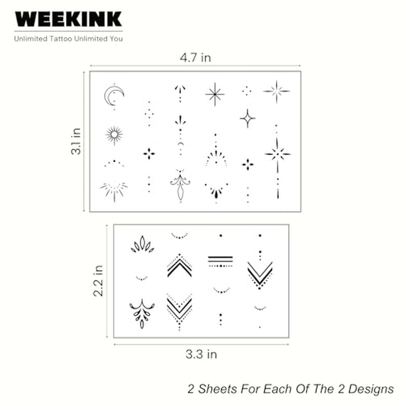 4 Sheets Minimalist Finger Ring Tattoos for Women ? Tiny Sparkle, Moon & Star Designs, Elegant Line Art, Semi-Permanent Real-Looking Tattoos for Hands