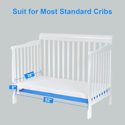 Baby Crib Mattress with Gel Memory Foam & Removable Cover - 52 x 28 inches
