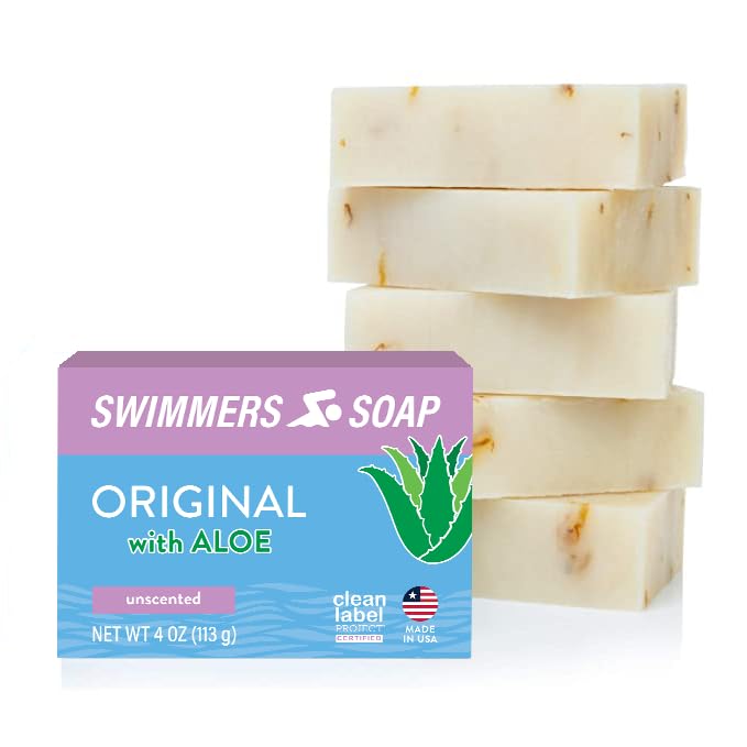 Swimmers Soap 4 Ounce - Natural Chlorine Relief Body & Face Wash 5-Pack
