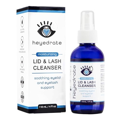 Eye Love Heyedrate Lid and Lash Cleanser - 4 oz Glass Bottle - Daily Eyelid & Lash Cleaner