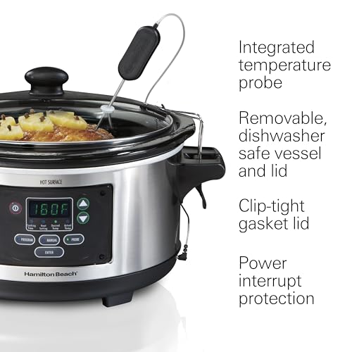 Hamilton Beach 6 Qt Set & Forget Programmable Slow Cooker - Stainless Steel