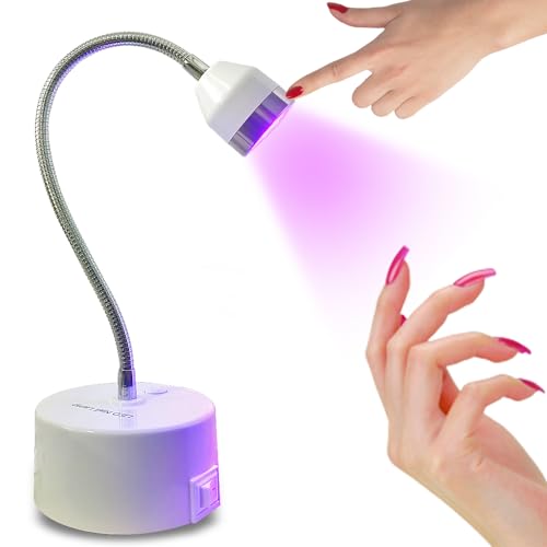 UV Led Nail Lamp, 9W Flash Cure Light for Gel-X & Semi-Cured Strips, Rechargeable Auto Sensor Gooseneck Mini UV Light for Nails, Portable Salon Precision for Home DIY Use