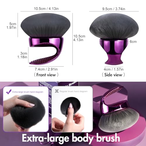 BS-MALL Extra-Large Multi-Purpose Body Brush ? Luxury Travel-Friendly Self Tanning & Loose Powder Makeup Brush with Super Soft Bristles for Daily Use & Even Application