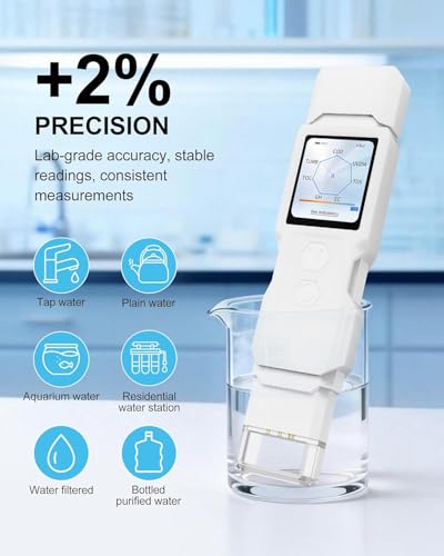 Digital Water Tester 9-in-1 Organic & Salinity Analysis for Well, Tap, Pool Water