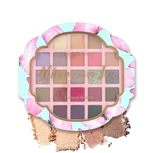 Profusion Cosmetics Afternoon Tea 21 Shades Eyeshadow Palette - Highly Pigmented with Matte & Shimmer Finishes, Blendable Texture for creating Natural to Dramatic Looks, Travel-Friendly Makeup