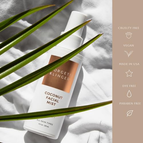 Georgette Klinger Coconut Facial Mist - Hydrating, Long-Lasting Makeup Setting Spray with Moisturizing Antioxidants for Dewy Matte Face, Protects and Plumps Dehydrated Skin - 4.2 oz