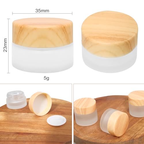 Olutacot 64 pcs 5g Glass Cosmetic Jars with Leakproof Lids - Travel & Storage
