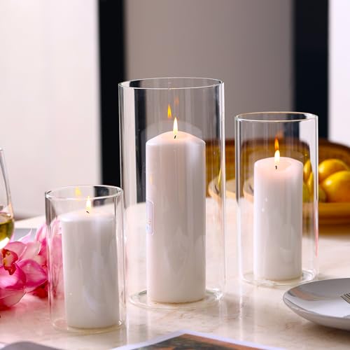 Clear Glass Candle Holder Set - 18 pcs with 3 Sizes for Wedding & Home Decor