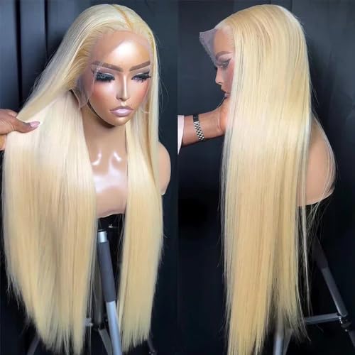 Blonde Lace Front Wig Long Straight Synthetic Hair for Daily & Cosplay - Aubree 613