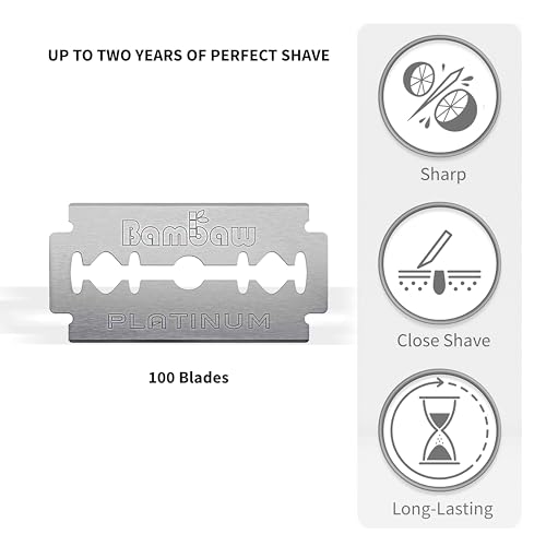 Safety Razor Blades | Swedish Steel Replacement Razor Blades | 100 Pack - 18 to 24 months supply | Bambaw