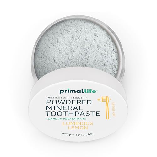Natural Toothpowder for Oral Care - Lemon Flavored Vegan & Organic Tooth Cleaning Powder with Bentonite & Kaolin Clay - Supports Fresh Breath &