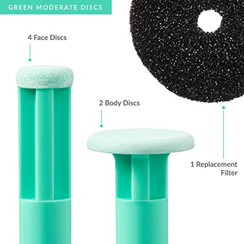 PMD Personal Microderm Replacement Discs Green - 6 Discs & 1 Filter for Classic, Plus, Pro, Man, Elite