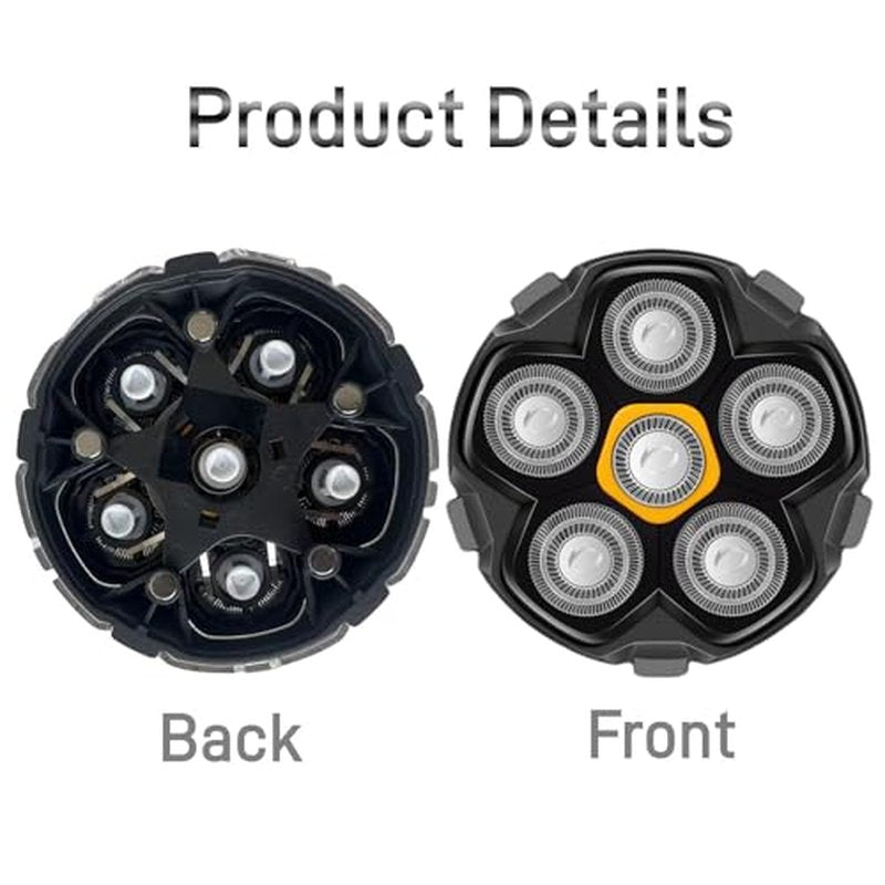 6D Magnetic Shaving Head Replacement Compatible with All 6D Magnetic Electric Razor.Magnetic Replacement Heads for Head Shavers for Bald Men.