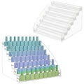 2 Packs 7 Tiers Nail Polish Holder Organizer, Multi-Level Acrylic Nail Polish Display Cases Rack, Clear Essential Oil Storage Display Stand - Hold up to 70 Bottles (2 Packs A)