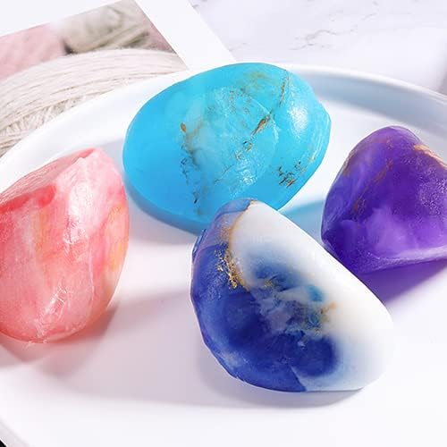 Soap Bar Sets - Bff Beauty 6pcs Hand Face Body Bar Soap Birthday Valentine Gift Set for Women, Perfect Gemstone Soap Rocks Set for Women & Men Moisturizing Skin, Best Gift Ideal for Birthday Gifts