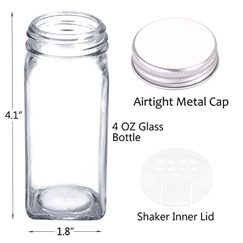Spice Rack Organizer with 72 Glass Jars and 340 Labels – Kitchen Spice Storage