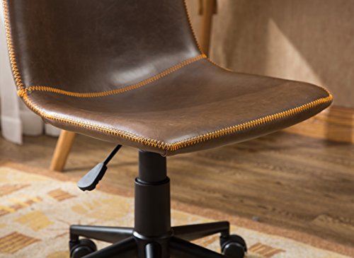 Roundhill Furniture Cesena Faux Leather Swivel Office Chair - Brown
