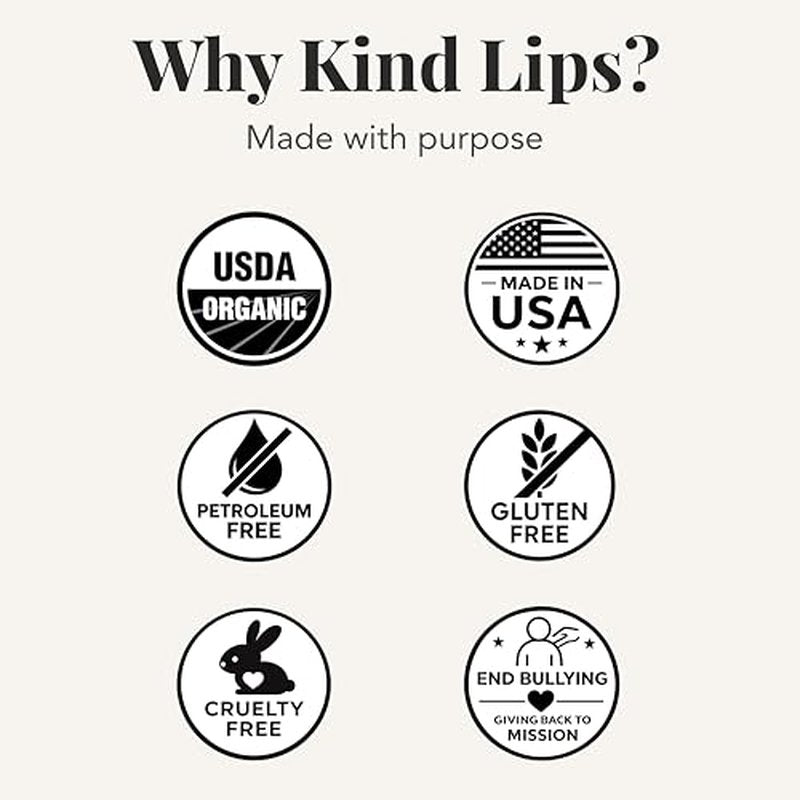 Kind Lips Wild Cherry Organic Lip Balm Natural Moisturizing Lip Care 3 Pack