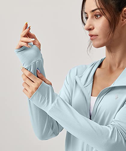 Soothfeel Women's UPF 50+ Sun Protection Hoodie Jacket - X-Large D-Light Blue