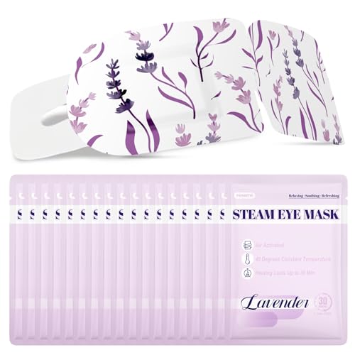 Steam Eye Mask, Heated Eye Mask For Sleep & Dry Eye Relief, Stye Eye Treatment, Warm Compress, Spa, Travel Essentials & Relaxation Disposable Eye Mask, Lavender 18 Pack