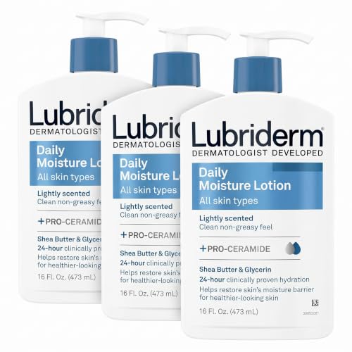 Lubriderm Daily Moisture Hydrating Body and Hand Lotion - White, 16 Fl Oz Pack of 3