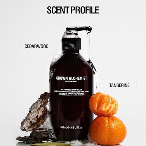 Grown Alchemist Revitalize Hand Wash Refill ? Natural Liquid Hand Soap with Ylang Ylang, Tangerine & Cedarwood ? Gentle, Hydrating Kitchen & Bathroom Soap, Botanical Cleanser for Sensitive Skin, 1L