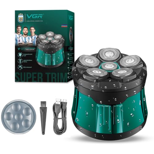 Professional 6D Rotary Head Shaver for Bald Men Waterproof Wet Dry Grooming