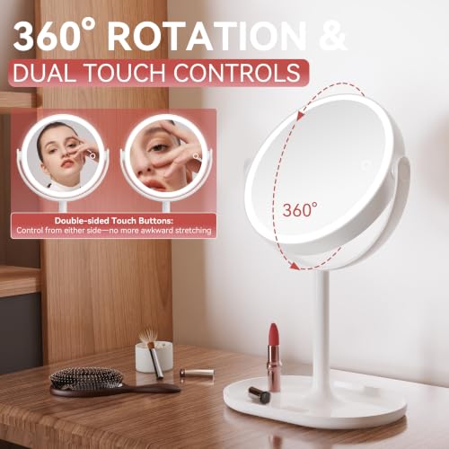 Auxmir 30X/1X Detachable Makeup Mirror with Lights - White 30x