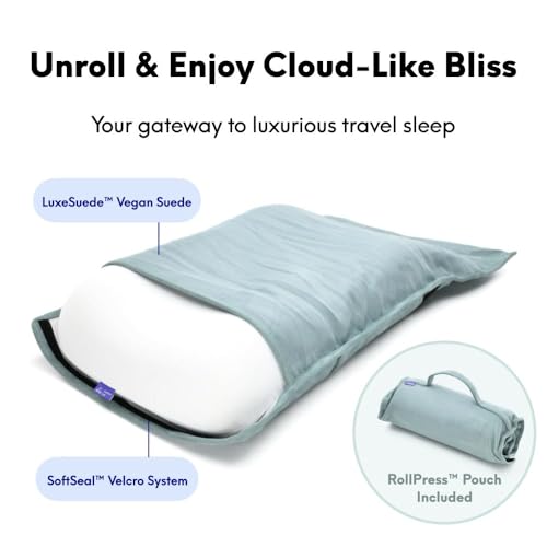 Travel Deep Sleep Pillow - Compact Memory Foam Neck Support Cushion - Wellness Green