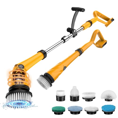 Denqir 1500 RPM Electric Spin Scrubber for DeWalt 20V Battery - Yellow