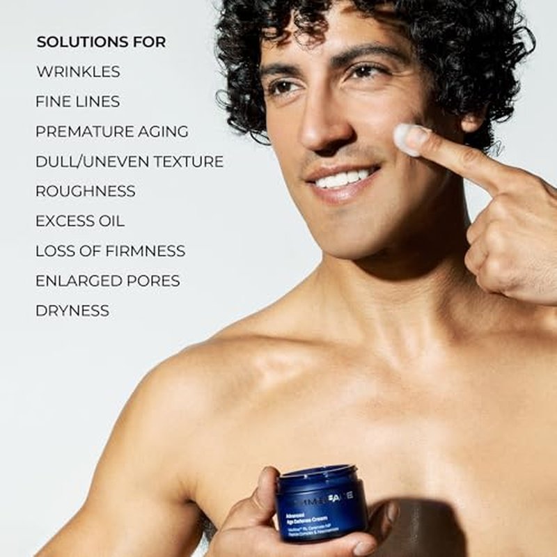 HommeFace Men¡¯s Advanced Age Defense Anti-Wrinkle Day & Night Face Cream - Korean Skincare Technology with Volufiline, Ceramide, Hyaluronic Acid, Peptides & Collagen, 1.76 oz