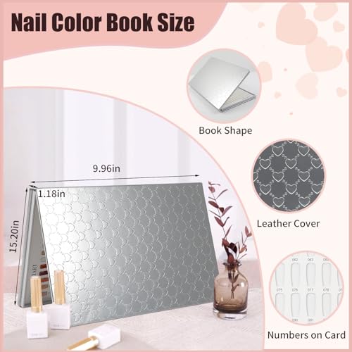 Silver 308 Colors Nail Polish Swatch Book with Tips & Brush - Salon Display