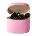 Pink Makeup Bag Vanity Case with Divider & Handle - Waterproof PU Leather Portable Cosmetic Organizer