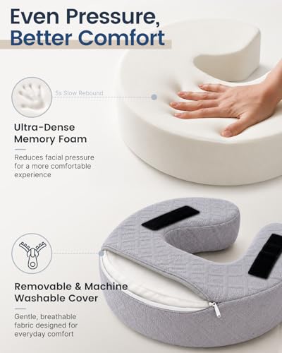 Adjustable Bed Massage Headrest with Memory Foam & Arm Rest for Spa & Relaxation