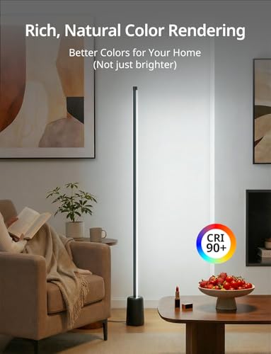 Ailofy Corner Floor Lamp RGBW LED with App & Voice Control - Black