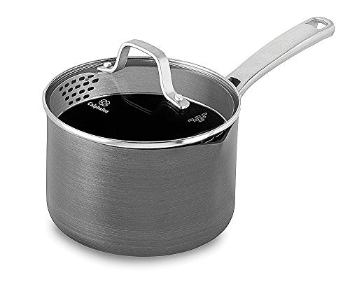 Nonstick Saucepan with Cover 2.5 Quart - Grey Kitchen Cookware