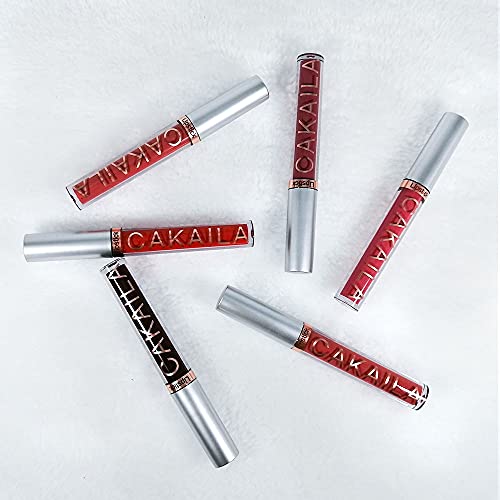 KARNAR 6Pcs Lipstick Matte Liquid Lipstick Lipgloss Set for Women labiales mate 24 horas originales matte larga duracion 24 Deep Red Original 24 Hour Lipstick Lip Stain Long Lasting Waterproof