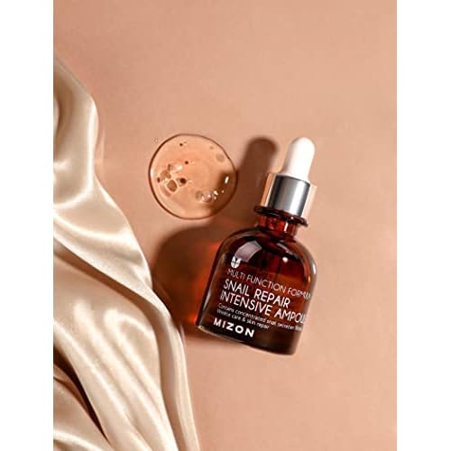 MIZON Snail Intensive Ampoule + Hyaluronic Acid 100 Korean Skincare Wrinkle Care, Moisture Skin Booster