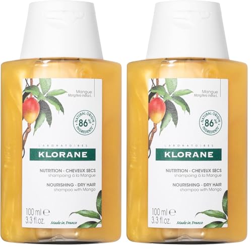 Klorane Nourishing Mango Butter Shampoo Set 3.3 Fl Oz x2 | Dry Hair Repair